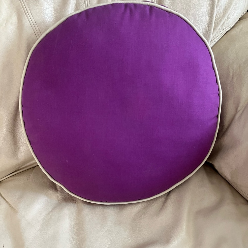 Vintage Purple Round Accent Pillow
